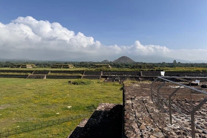 The Pyramid of the Sun in the distance, seen across the archaeological site